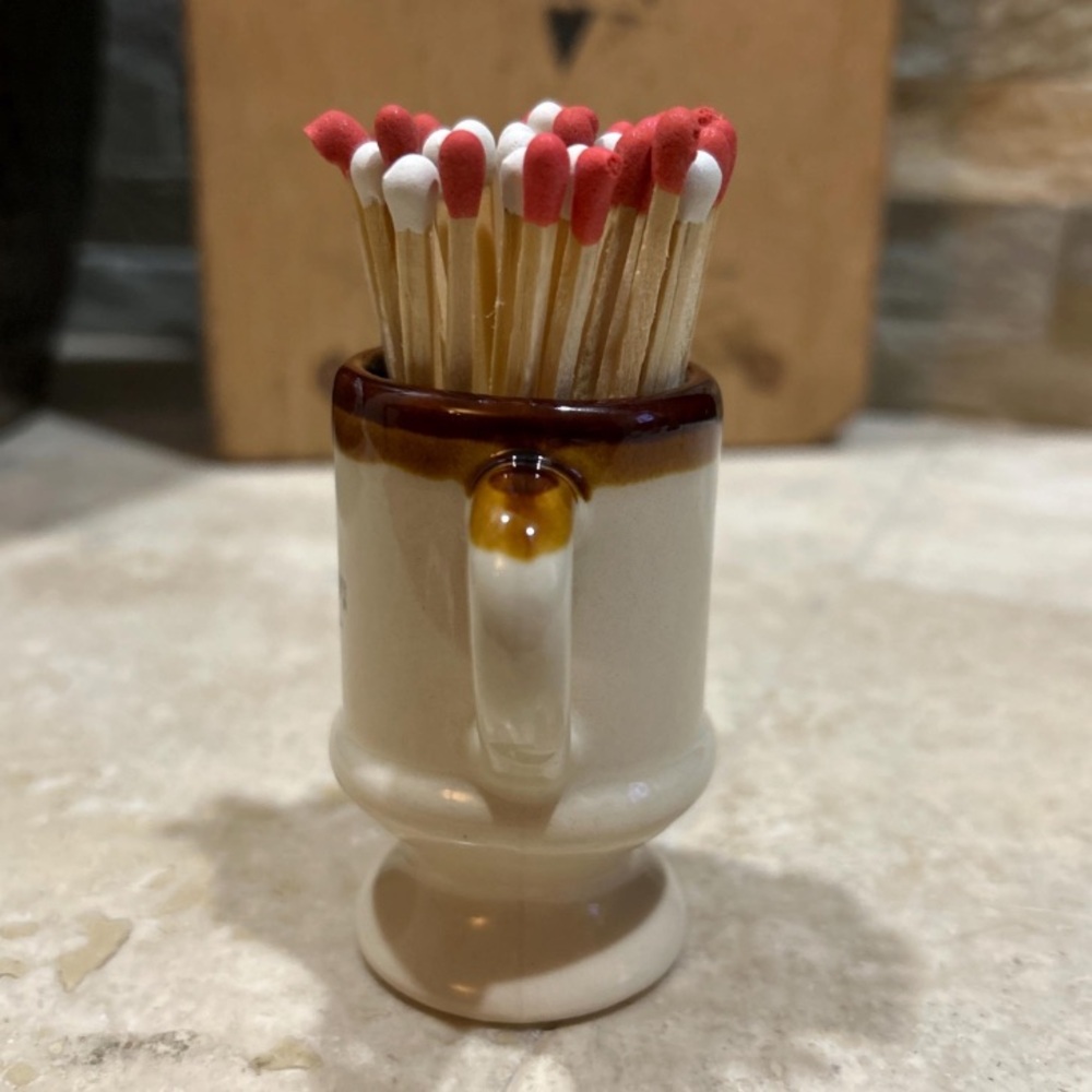 Vintage “Ohio” Stoneware Mini Mug Matchstick Holder Striker - Picture 4 of 7